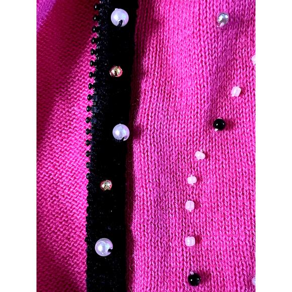 Jack B Quick 90s Pink Perfume Knit Cardigan size Medium - Picture 14 of 16